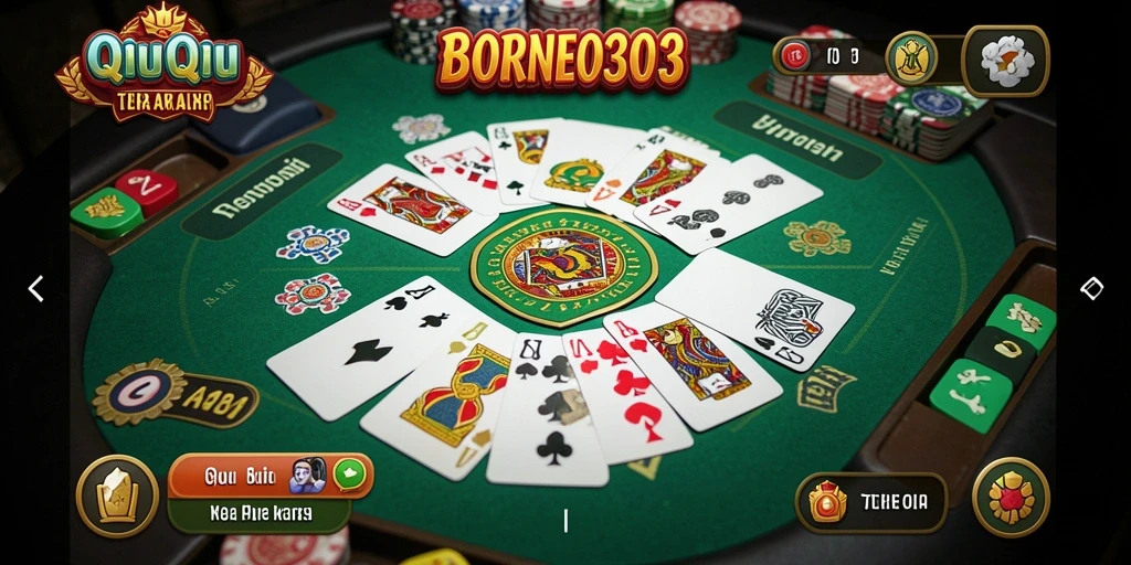 Tampilan gameplay seru QiuQiu di BORNEO303.