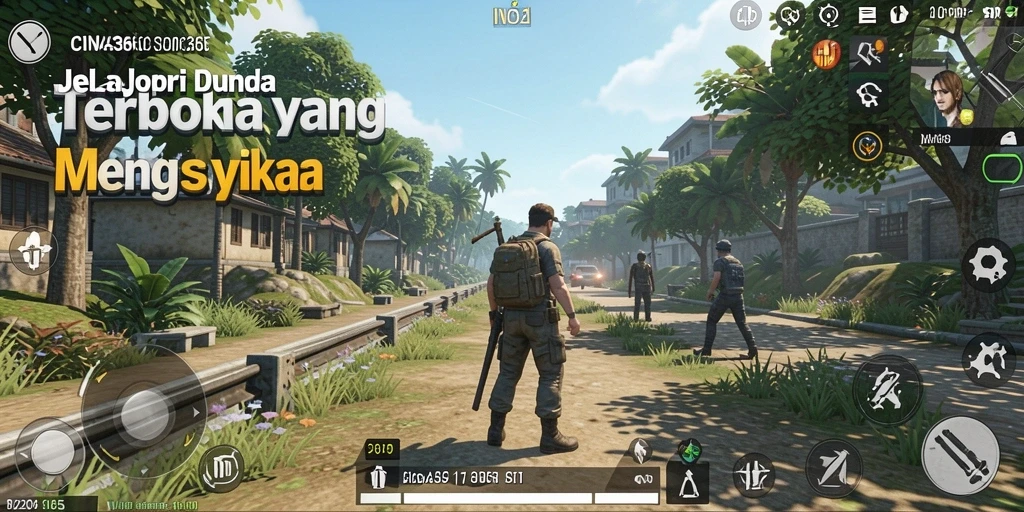 Gameplay CINA365 yang menampilkan dunia terbuka yang luas dan interaktif.