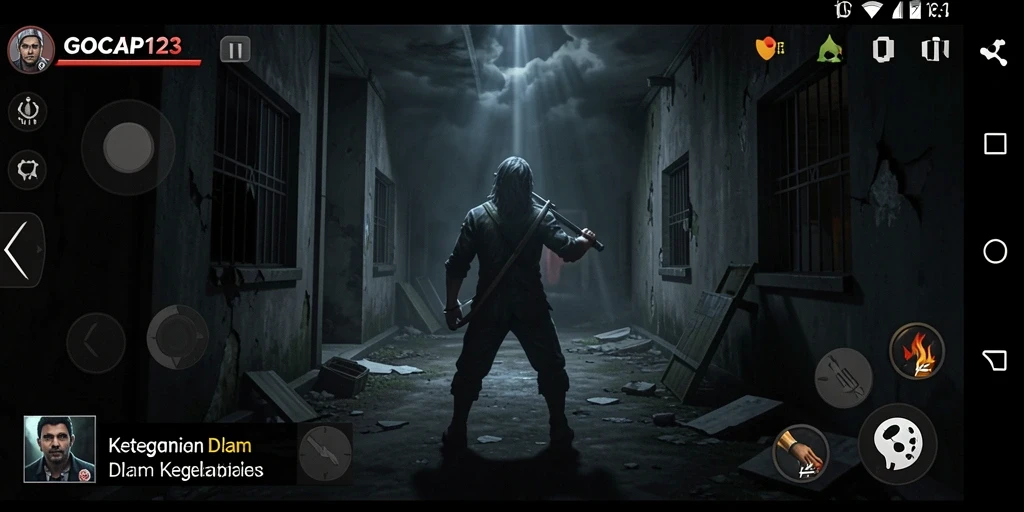 Tampilan gameplay GOCAP123 yang menegangkan dan menakutkan.