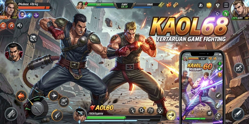 Tampilan gameplay KAOL68 yang penuh aksi dalam pertarungan Fighting.