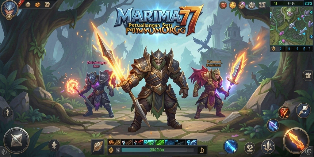 Tangkapan layar gameplay MARIMA77, menunjukkan aksi seru dalam pertarungan MMORPG.