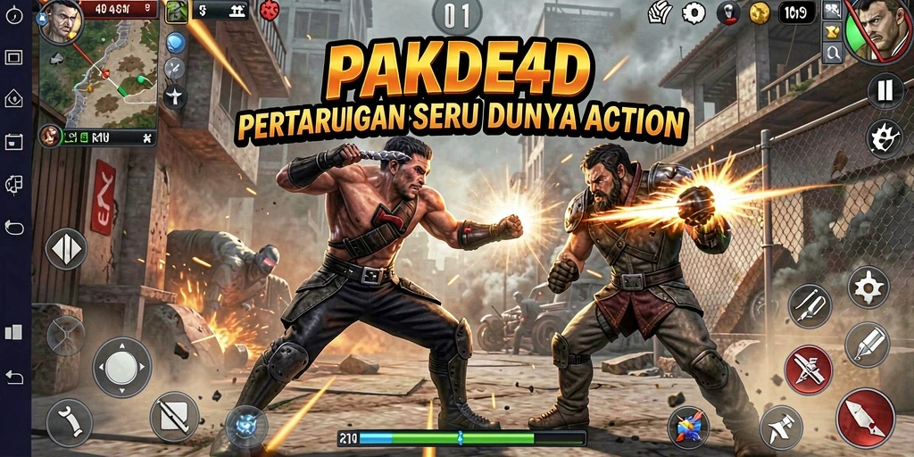 Screenshot menampilkan aksi seru dalam gameplay PAKDE4D yang intens.