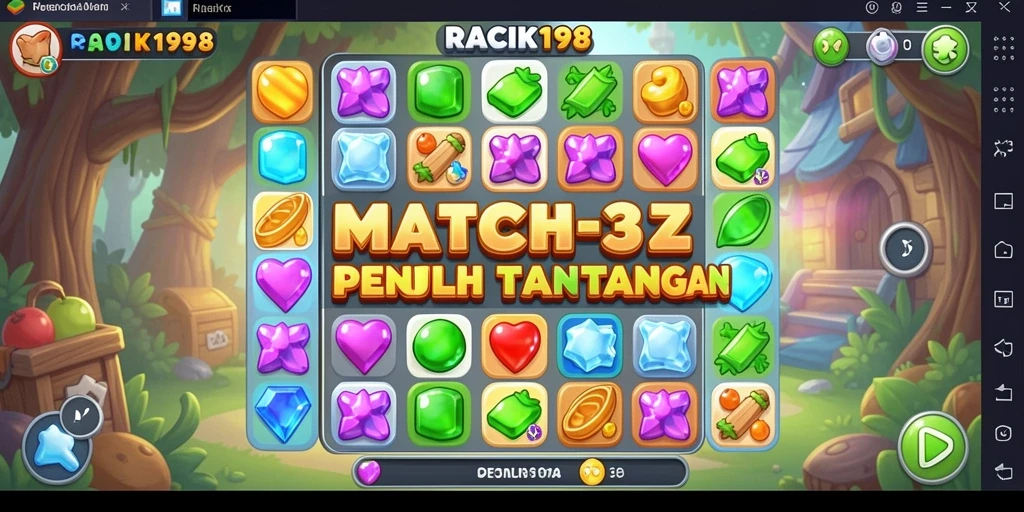 Tangkapan layar dari gameplay menampilkan momen seru saat mencocokkan item.
