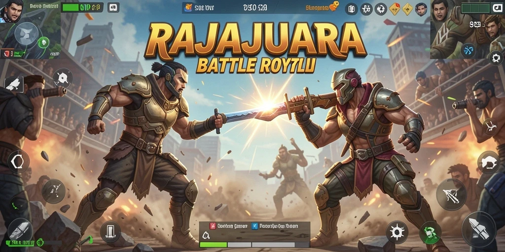 Screenshot gameplay RAJAJUARA menunjukkan aksi pertempuran yang mendebarkan.
