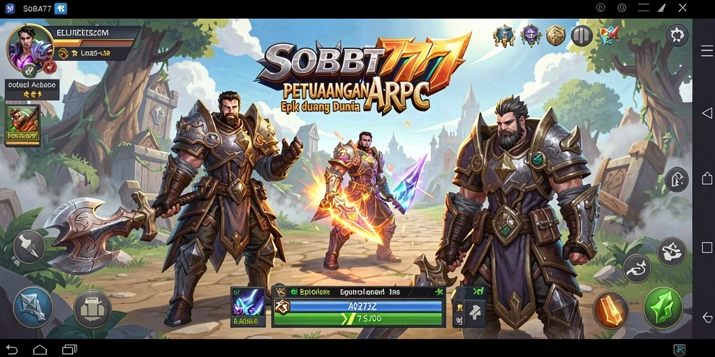 Screenshot gameplay SOBAT777 menampilkan aksi pertempuran seru di dunia ARPG.