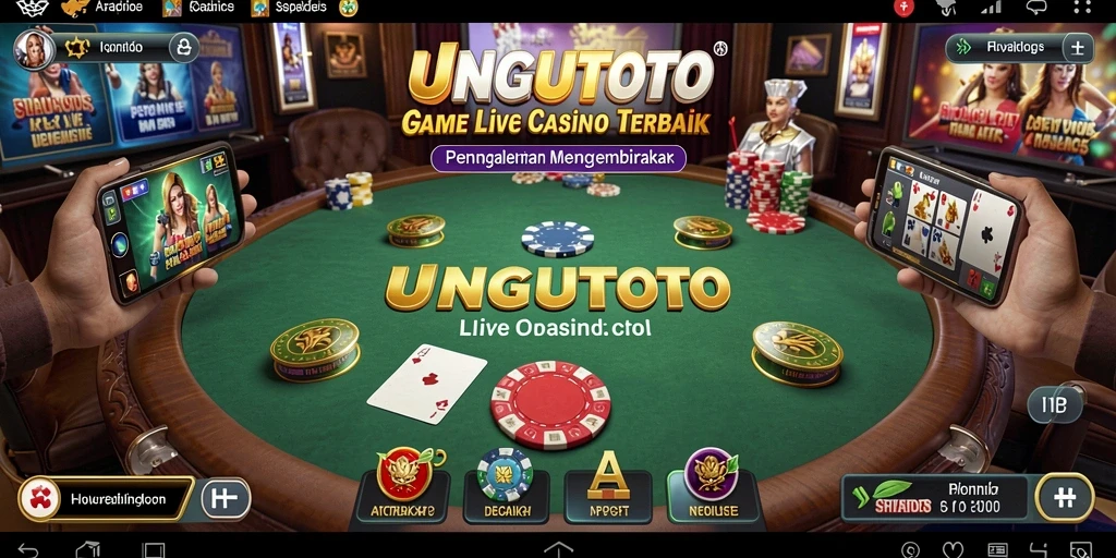Tampilan menarik gameplay UNGUTOTO Live Casino dengan dealer langsung.