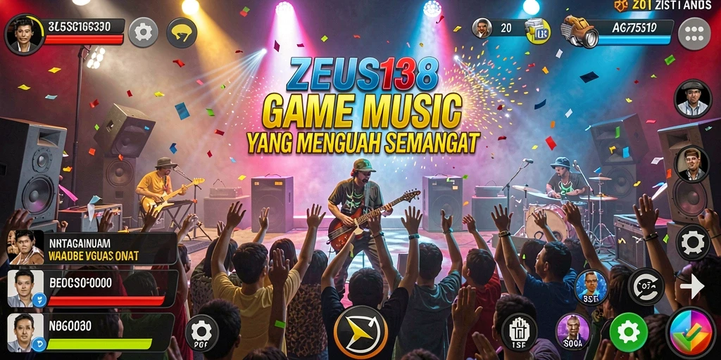 Tampilan permainan <strong>ZEUS138</strong> dengan aksi musik yang mendebarkan.